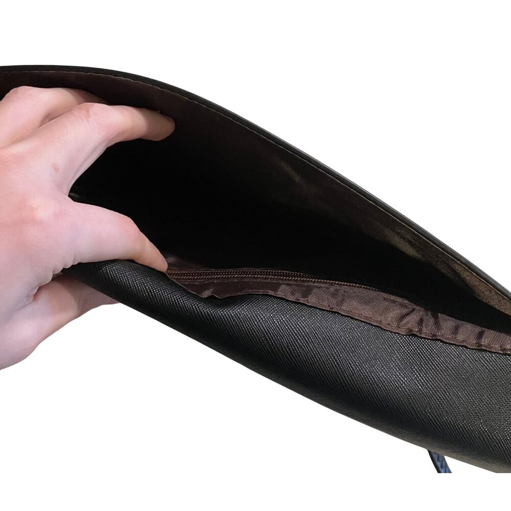 Lovevook Oversized Black Envelope Clutch Vegan Leather Wristlet 12” x 7.5” - Picture 5 of 9